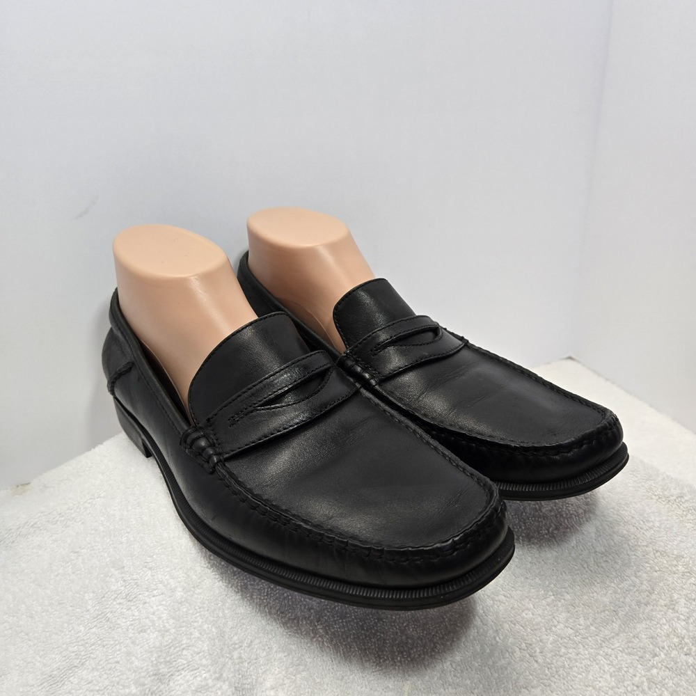 Sebago Sussex Mens Size 8W Moc Penny Loafers Black Leather Classic Slip On Vibra